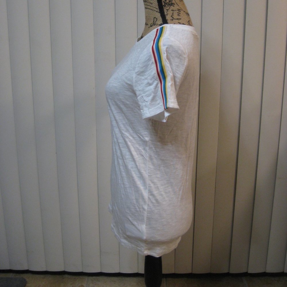 NWT Express white rainbow tee top shirt XS - Picture 3 of 6